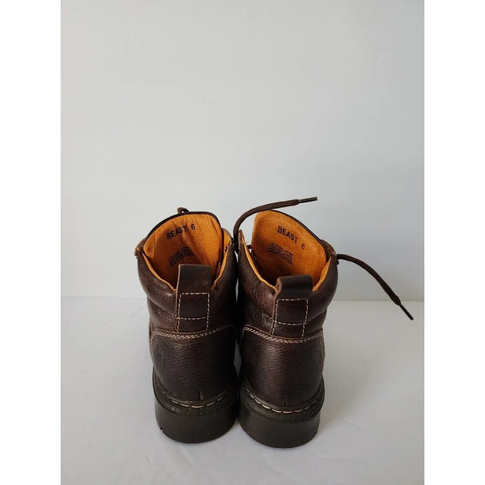 Rare London Underground Platform Leather Brown Lace Up Boots Wm 6 Men 4